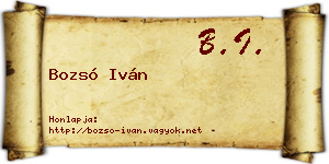 Bozsó Iván névjegykártya