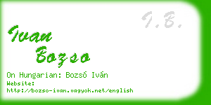 ivan bozso business card